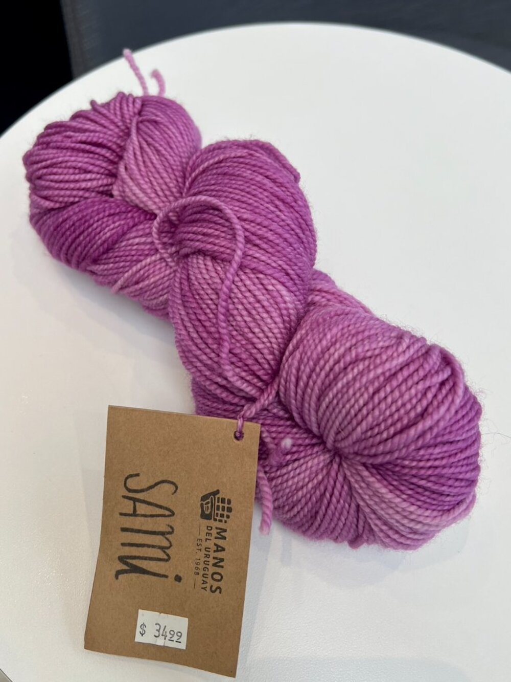 Peonies Pink Hand-Dyed Wool Skein - 100% Wool